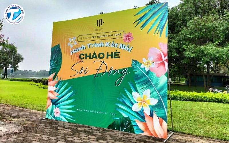 Bạt 3M làm background, backrop sự kiện